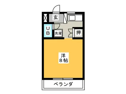 TOGETHER21B棟(ワンルーム/4階)の間取り写真