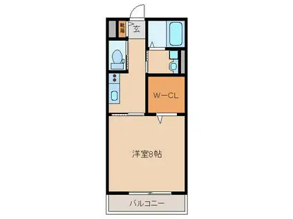 エスポォワール(1K/2階)の間取り写真