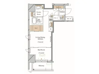 BRANSIESTA上野(1LDK/11階)の間取り写真