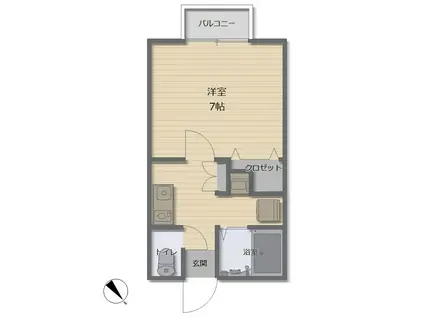 アクールハイツ(1K/2階)の間取り写真