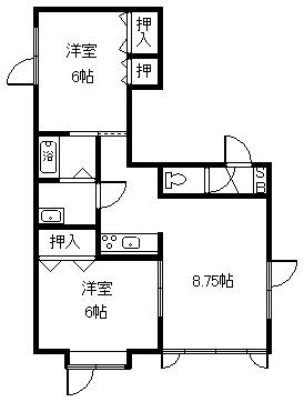 レイグランド7(2LDK/2階)の間取り写真