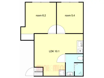 晋星ビルII(2LDK/2階)の間取り写真