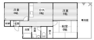 シャルムコート(3DK/1階)の間取り写真
