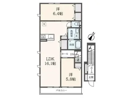 ハイムレトア高田町(2LDK/2階)の間取り写真