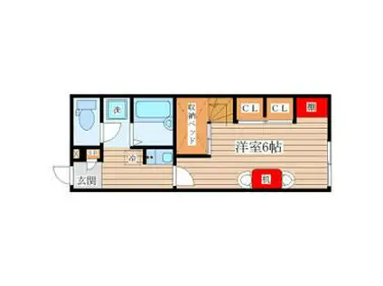 パークハイムV(1K/1階)の間取り写真