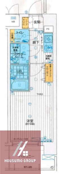 ジュネーゼグラン福島EBIE(1K/2階)の間取り写真