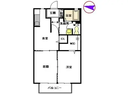 シャーメゾン ミズキ(2DK/2階)の間取り写真