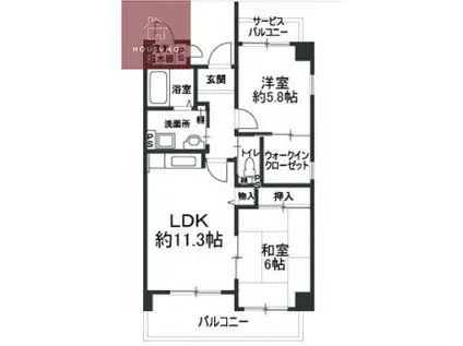 マルーン平野(2LDK/5階)の間取り写真