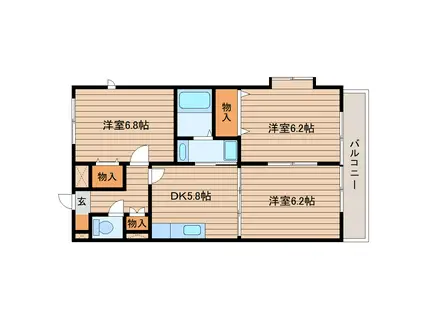 フィリオ泉中央(3DK/3階)の間取り写真