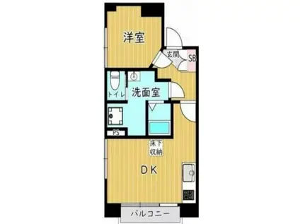 トダカ佃コーポ(1DK/4階)の間取り写真