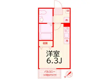 MAMMUT HOUSE HIYOSHI(ワンルーム/2階)の間取り写真