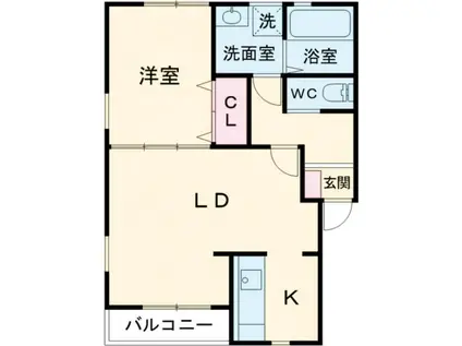 クラージュグランII(1LDK/3階)の間取り写真