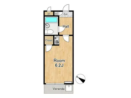 煉瓦館29(ワンルーム/3階)の間取り写真