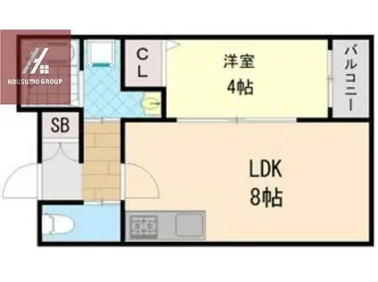 H-MAISON巽中(1LDK/1階)の間取り写真