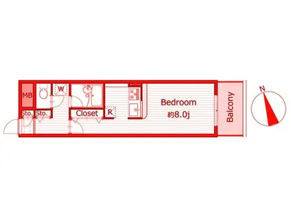 フォートレスニイヤ(ワンルーム/5階)の間取り写真