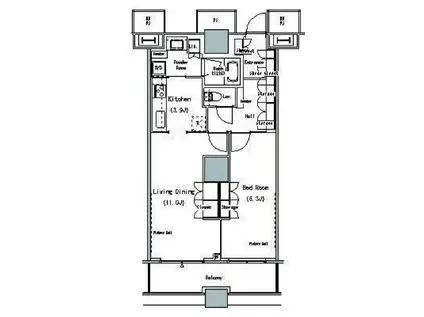 ザ 東京タワーズ ミッドタワー(1LDK/4階)の間取り写真