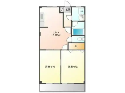 オリンピアA(2LDK/2階)の間取り写真