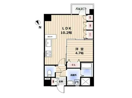 アビオン中野坂上(1LDK/5階)の間取り写真