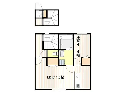 メゾン・エール玖波(1LDK/2階)の間取り写真