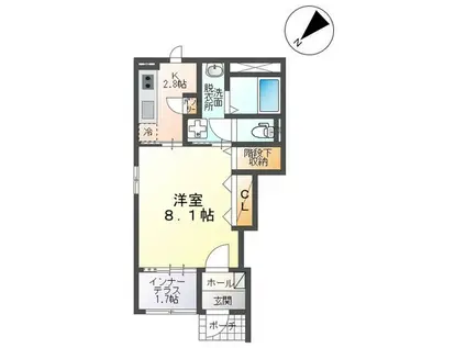 エスペランス(1K/1階)の間取り写真