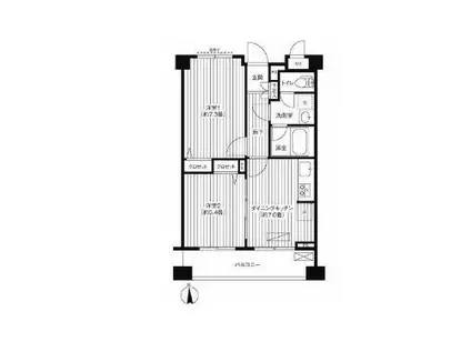 プリムヴェール西尾久メゾンC(2DK/3階)の間取り写真