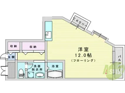 メゾンさくら9(ワンルーム/8階)の間取り写真