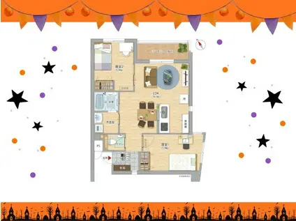 沖縄県沖縄市 4階建 築1年(2LDK/3階)の間取り写真