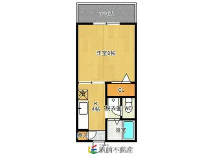 ピアッツア本庄D棟(1DK/1階)の間取り写真