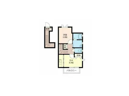 ハニーハウスC(1DK/2階)の間取り写真