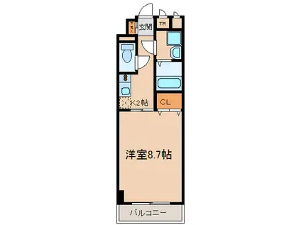 ドエルMJ(1K/3階)の間取り写真