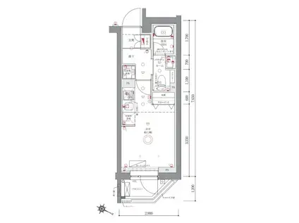 AZEST阪東橋II(ワンルーム/3階)の間取り写真