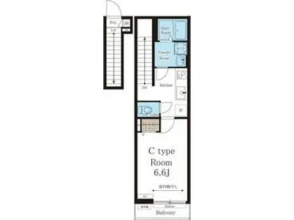 リブリ田園調布・206(1K/2階)の間取り写真