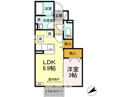 セジュールリモン(1LDK/1階)の間取り写真