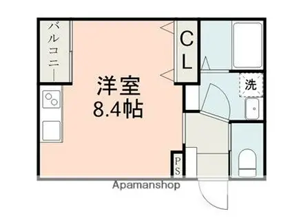 ライトアロー 楠(ワンルーム/2階)の間取り写真