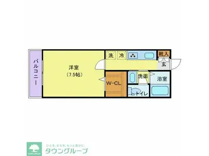 アリュール(1K/1階)の間取り写真