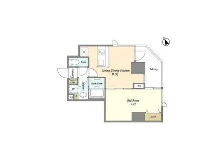 LIEN西五反田(1LDK/9階)の間取り写真