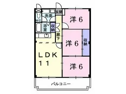 ブルージュ名和(3LDK/1階)の間取り写真