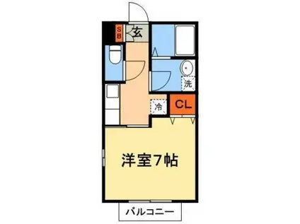 フロベージュ(1K/2階)の間取り写真