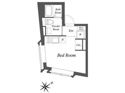 EXAM中目黒III(ワンルーム/2階)の間取り写真