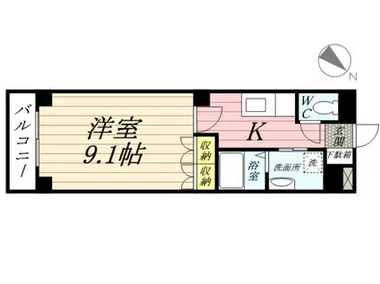 サンレジデンス湘南(1K/2階)の間取り写真