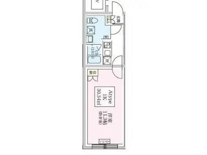 スカイラシクラス小岩(1K/2階)の間取り写真