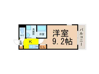 ヴァンクール御器所(1K/2階)の間取り写真