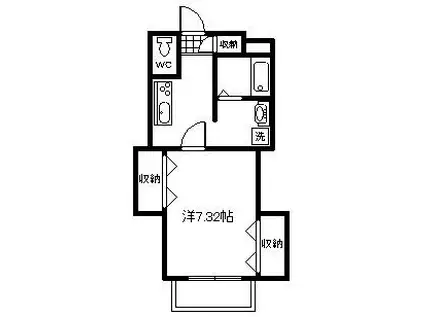 プチメゾン宇都パート2(1K/1階)の間取り写真