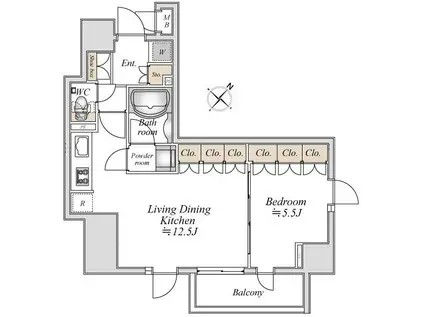 LA DOUCEUR巣鴨(1LDK/8階)の間取り写真