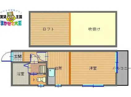 アークヒルズ大橋通(1K/2階)の間取り写真