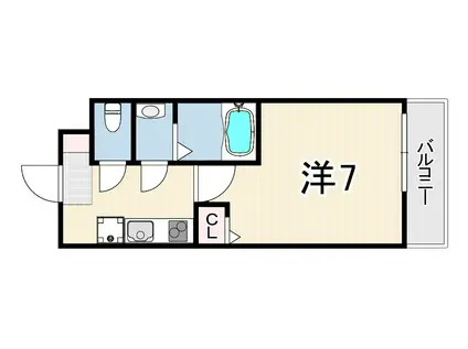 AILE岡場3(1K/1階)の間取り写真