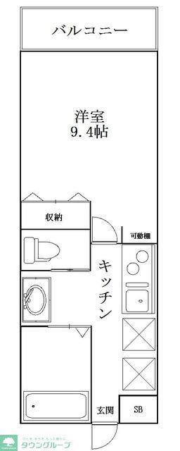 センチュリーオークB(1K/1階)の間取り写真