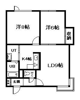 トーセーコーポ(2LDK/1階)の間取り写真