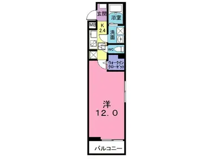 ルーモベルビ・トロア(1K/1階)の間取り写真