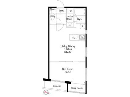 GLANZ LUXUS KANDA(1LDK/8階)の間取り写真